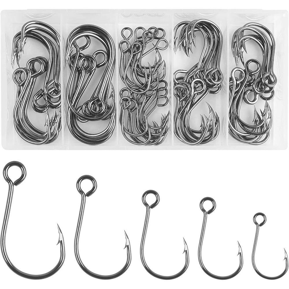 Fishing Hook Offset - 70 шт., встроенные одинарные крючки для