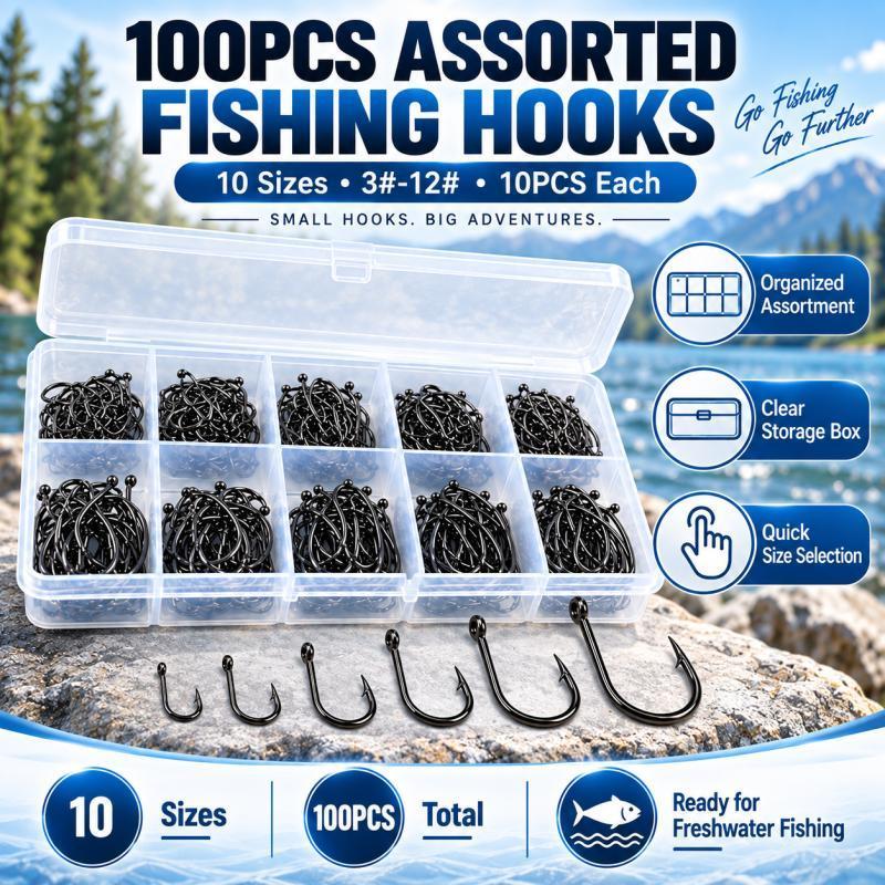 Набор из 100 рыболовных крючко – обзор и цена Fishing Hook Assortment